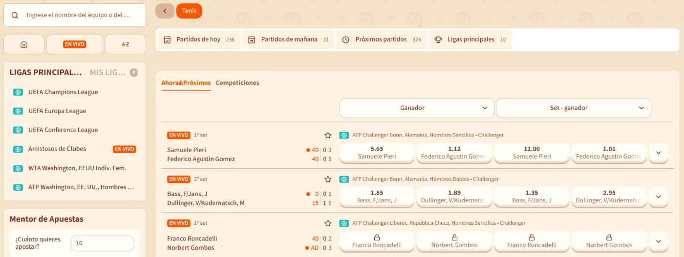 Apuestas Deportivas y eSports en BillyBets