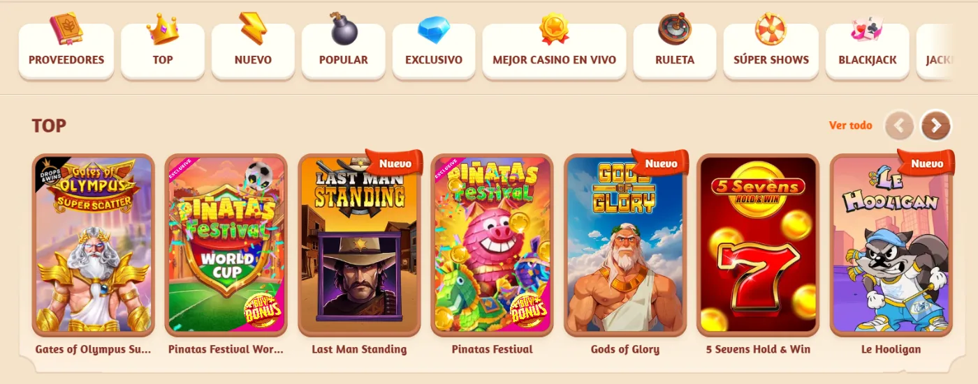 BillyBets Casino Página principal