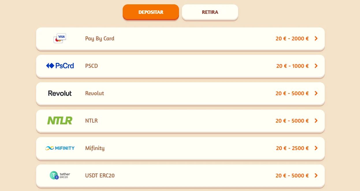 Métodos de Pago en BillyBets